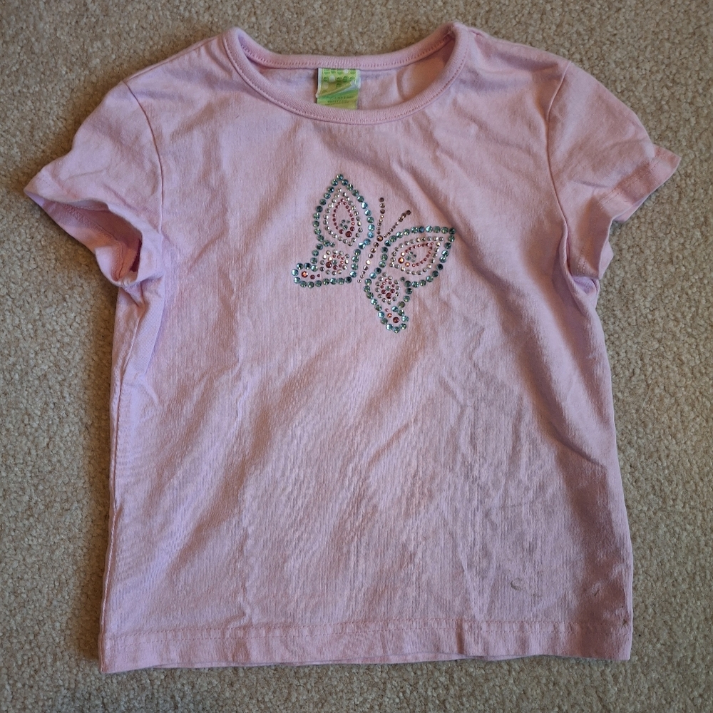 🌟 Kids Butterfly Sparkle 5T Top Bundle - Pink, Hot Pink, Blue & Grey 🌟 - Picture 3 of 6